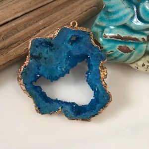 NEW Blue Druzzy Pendant for jewelry making